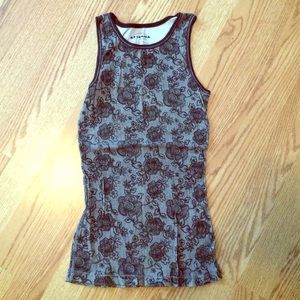Grey floral tank