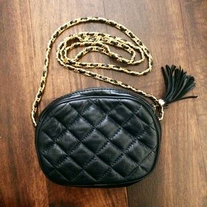 Inspired quilted Crossbody bag with gold chain
