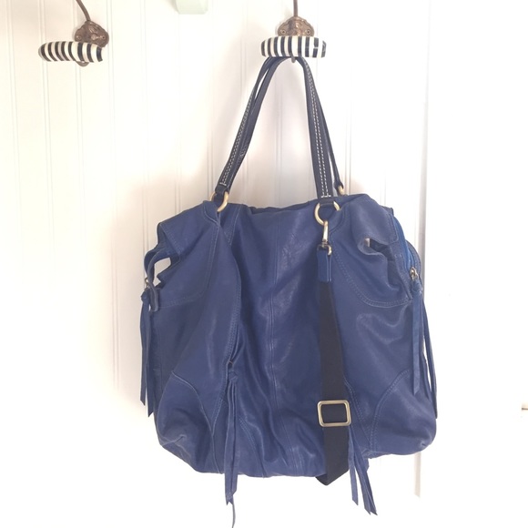 7 Chi Cobalt blue leather bag