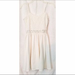 White Lace Cutout Dress