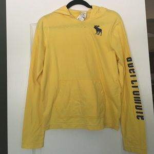 Yellow Abercrombie kids pullover hoodie