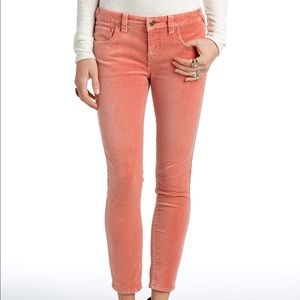 FREE PEOPLE VELVET ORANGE SKINNY JEANS