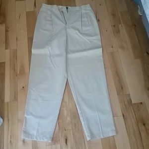 Khaki dockers pants with pleats