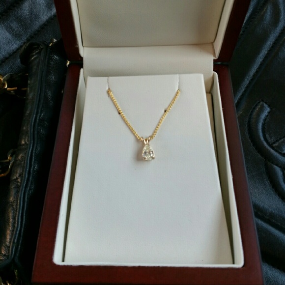 14k Yellow Gold w/ 0.51 Carat VS2 Diamond Pendant - Picture 3 of 3