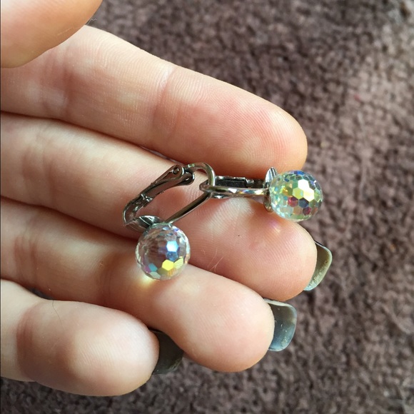 Vintage crystal costume jewelry dangle earrings