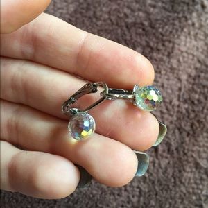 Vintage crystal costume jewelry dangle earrings