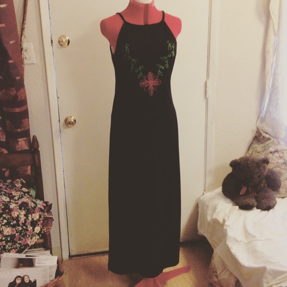 Vintage sixties - lady in black halter dress
