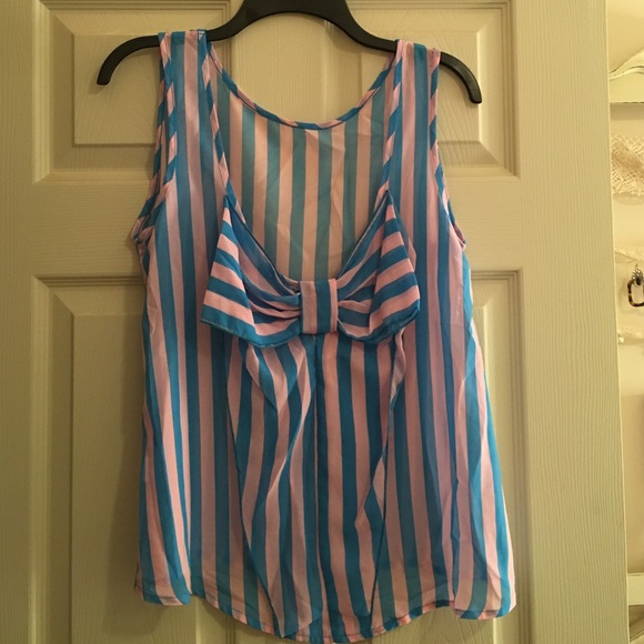 Kate Spade Inspired Bubblegum Bow Back Top