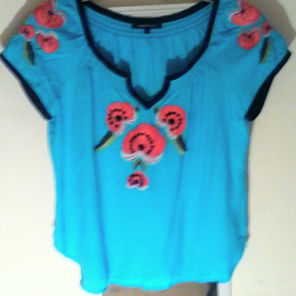 Nanette Lepore Turquoise Blue LaBoqueria Top