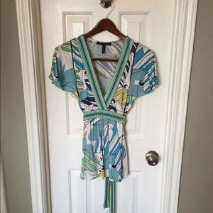 BCBG Max Azria multi-colored blouse