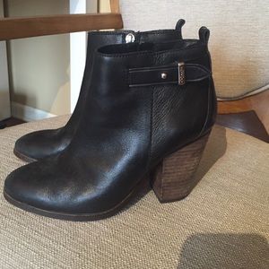 Coach black leather booties