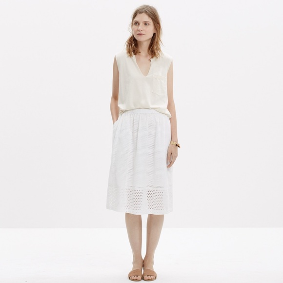 Madewell eyelet midi skirt