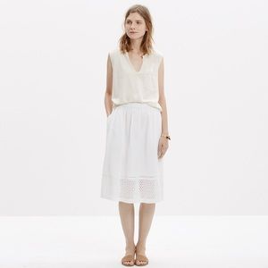 Madewell eyelet midi skirt
