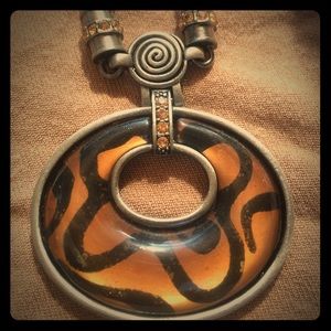 Eye catching glass pendant necklace