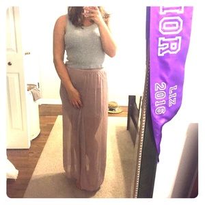 maxi skirt. sheer at the bottom