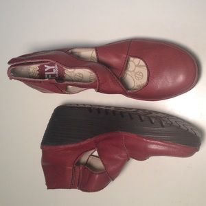 Fly London red wedges