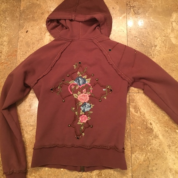 ❌sold Miss me brown cutoff /Capri sweats hoodie - Picture 4 of 5