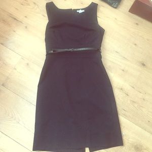 Black work dress with belt