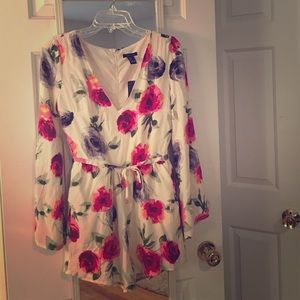 Long flared sleeve romper