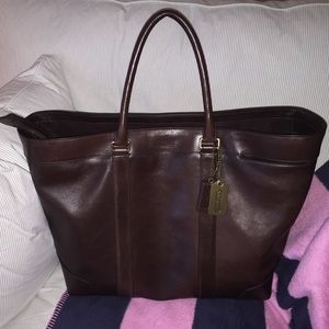 Coach Leather Weekender Bag