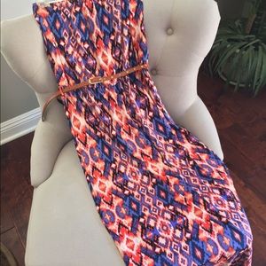 Strapless Ikat print dress