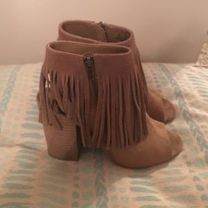 Fringe Shoe with Chunky Heel