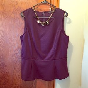 Purple peplum tank.