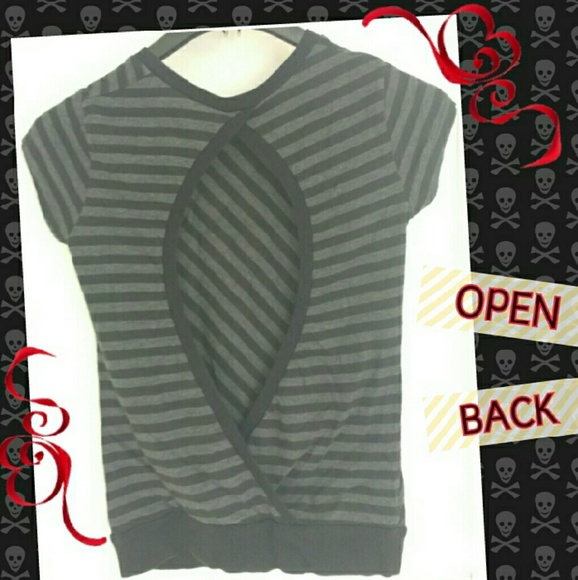 Morbid Threads Black & Gray t-shirt Open Back - Picture 3 of 3