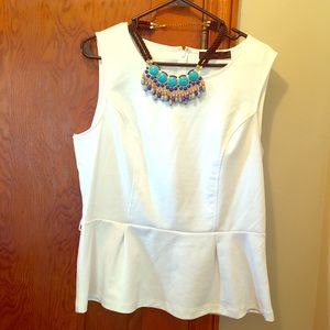 Beautiful White peplum tank.