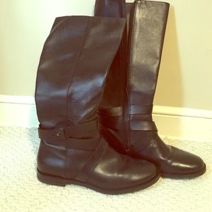 Cole Haan tall leather black riding boots