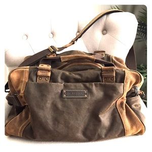 Retrosuede/leather duffle bag