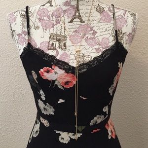 Black floral sun dress