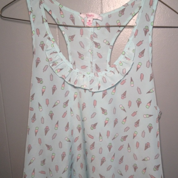 Candies ice cream cone float tank top