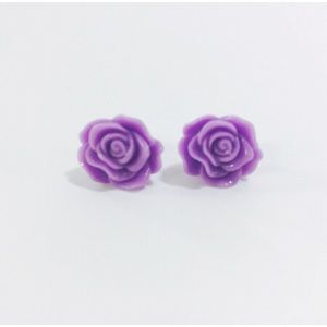 💜Adorable purple rose stud earrings
