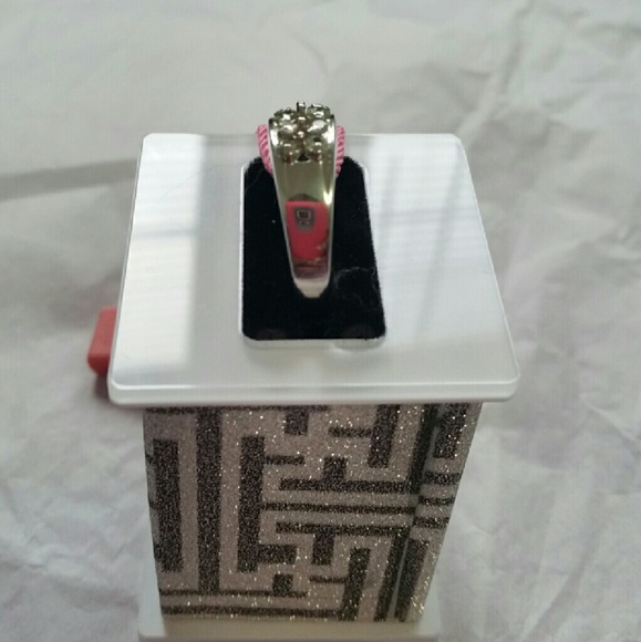 .925 ring Sterling silver with green stones 7 - Picture 3 of 5