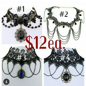 Chokers lace and chains