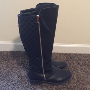 All black long boots