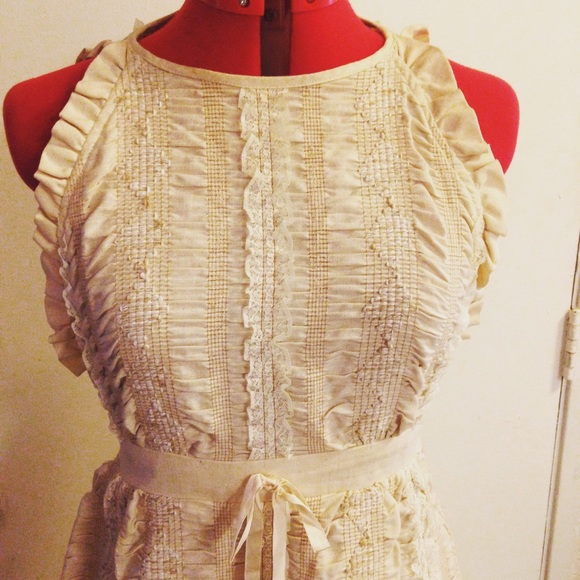 Vintage Cotton Linen Hippie Dream Dress - Picture 2 of 4