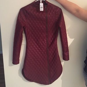 Zipped Burgundy Dress