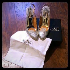 Silver Badgley Mischka heels