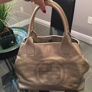 Gold metallic Tory burch bag