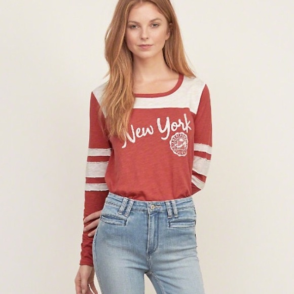Abercrombie & Fitch Distressed Logo Graphic Tee