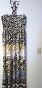 Animal Print Halter Maxi Dress 22/24 3X