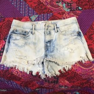 A&F acid wash high waisted shorts