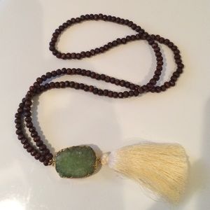 Druzy Tassel Necklace