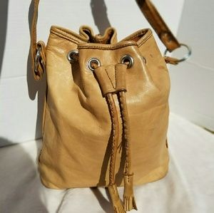 Vintage Beige Leather sachel