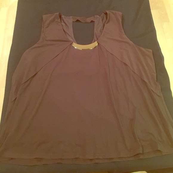 Beautiful brown top with gold accent jewelry