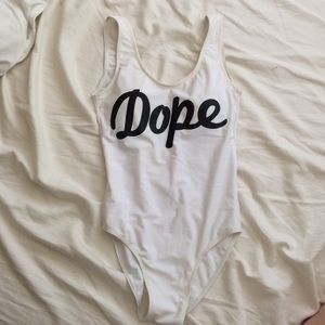 White one piece bathing suit