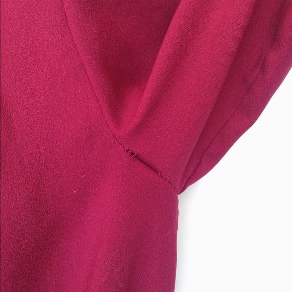 Ann Taylor Maroon Faux Wrap Blouse - Picture 4 of 4