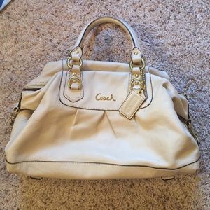 Coach leather satchel in nude color